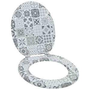 vidaXL Toilettensitz Grau 44 x 38 cm Holzwerkstoff