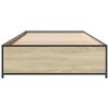vidaXL Bettgestell Sonoma-Eiche 75x190 cm Holzwerkstoff und Metall