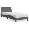 vidaXL Bettgestell Dover Dunkelgrau 90x190 cm Stoff