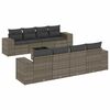 vidaXL 9-tlg. Garten-Sofagarnitur mit Kissen Grau Poly Rattan