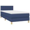 vidaXL Boxspringbett mit Matratze Blau 90x190 cm Stoff