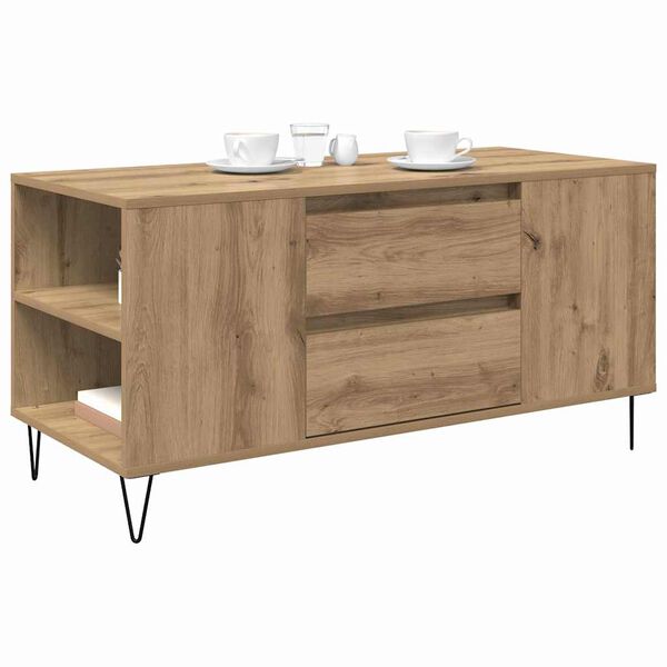 vidaXL Couchtisch Artisan-Eiche 102 x 44,5 x 50 cm Holzwerkstoff