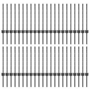 vidaXL Eingebetteter Zaunpfosten 44 Stk. Grau 100 cm