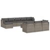 vidaXL 11-tlg. Garten-Lounge-Set mit Kissen Grau Poly Rattan