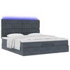 vidaXL Ottoman-Bett mit Matratzen & LEDs Dunkelgrau 160x200 cm Samt