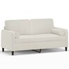 vidaXL 2-Sitzer-Sofa mit Zierkissen Creme 140 cm Samt