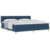 vidaXL Boxspringbett mit Matratze mit Kopfteil Blau 200 x 200 cm Stoff