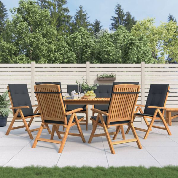 vidaXL Gartenst&uuml;hle mit Kissen 6 Stk. Massivholz Teak