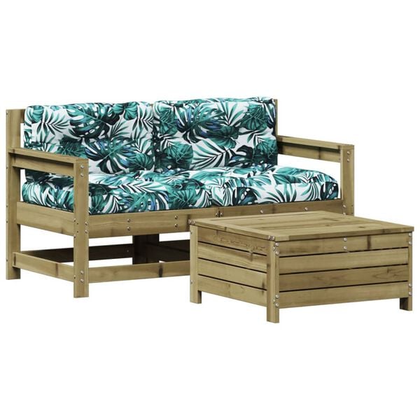 vidaXL 3-tlg. Garten-Lounge-Set mit Kissen Kiefernholz Imprägniert