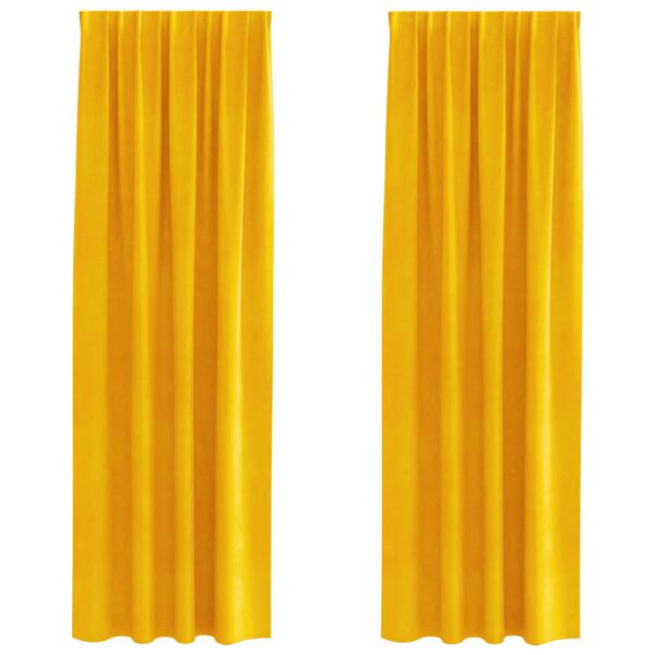 vidaXL Verdunkelungsvorh&auml;nge 2 pcs Senfgelb 140 x 260 cm Samt