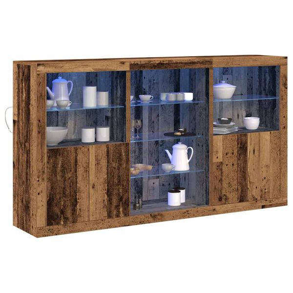 vidaXL LED-Sideboard Altholz 181,5 x 37 x 100 cm Holzwerkstoff