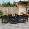 vidaXL 13-tlg. Garten-Essgruppe mit Kissen Schwarz Poly Rattan