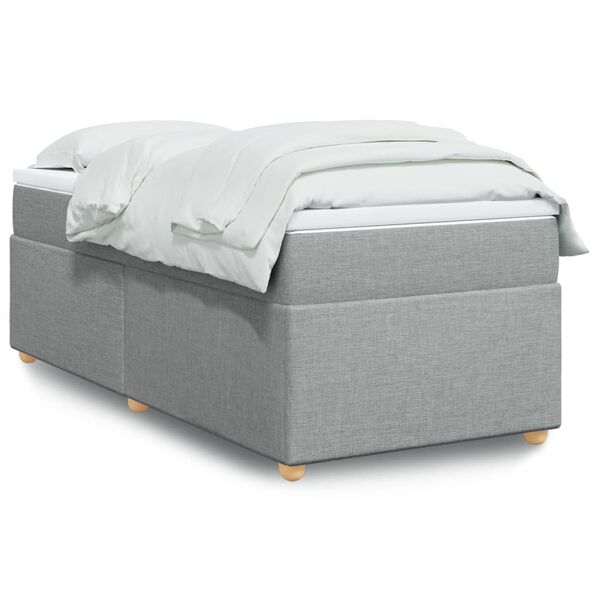vidaXL Boxspringbett mit Matratze Hellgrau 80x200 cm Stoff