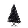 vidaXL Künstlicher vorbeleuchteter Weihnachtsbaum Schwarz 150 cm PVC