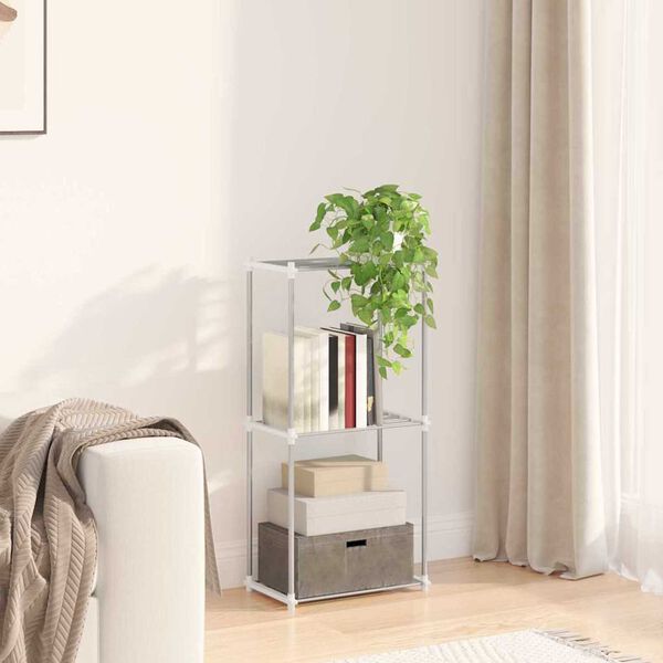 vidaXL Stauraumregal mit Regal weiß 43 x 27 x 90 cm Aluminium