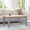 vidaXL Couchtisch Grau 100x60x43,5 cm Massivholz Panama-Kiefer