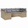 vidaXL Gartensofa-set 6 Stk. Beige Poly-Rattan