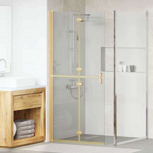vidaXL Walk-in Duschwand Gold 90 x 6.5 x 190 cm Energiesparendes Glas