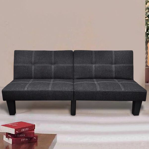 vidaXL Sofabett Verstellbar Stoff Schwarz