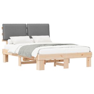 vidaXL Bettgestell mit gepolstertem Kopfteil Hellgrau 160 x 200 cm