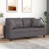 vidaXL 2-Sitzer-Sofa mit Zierkissen Grau 140 cm Kunstleder