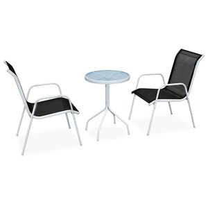 vidaXL 3-tlg. Bistro-Set Stahl Schwarz