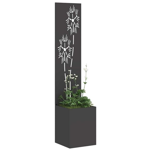 vidaXL Garten Sichtschutz-Leinwand Floral Schwarz 32 x 150 cm