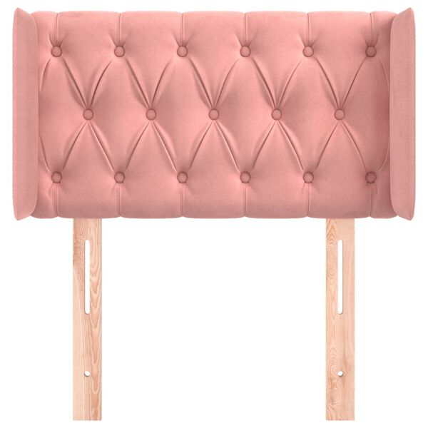 vidaXL Kopfteil mit Ohren Rosa 83x16x78/88 cm Samt
