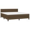 vidaXL Boxspringbett mit Matratze & LED Dunkelbraun 160x200 cm Stoff