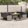vidaXL 4-tlg. Garten-Sofagarnitur mit Kissen Grau Poly Rattan