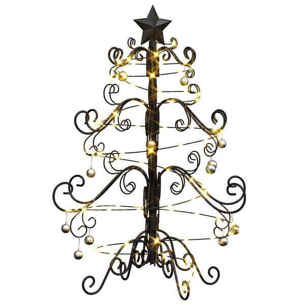 vidaXL Metall Weihnachtsbaum Schwarz 60 cm Pulverbeschichteter Stahl
