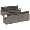 vidaXL Sofa Set mit Kissen 7 pcs Grau Poly Rattan
