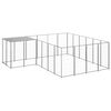 vidaXL Hundezwinger Silbern 8,47 m&sup2; Stahl