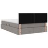 vidaXL Bett mit Stauraum und LED mit Matratze Taupe 140 x 200 cm Stoff