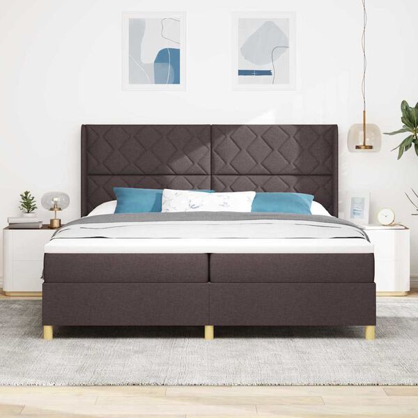 vidaXL Boxspringbett mit Matratze Braun 200 x 200 cm Stoff