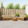 vidaXL Sofagarnituren 8 pcs Natur und Beige Massivholz Akazie