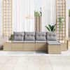 vidaXL Sofa Set mit Kissen 5 pcs Beige Poly Rattan