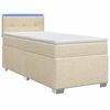 vidaXL Boxspringbett mit Matratze und LED Creme 80 x 200 cm Stoff