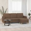 vidaXL 3-Sitzer-Sofa mit Hocker Braun 180 cm Stoff