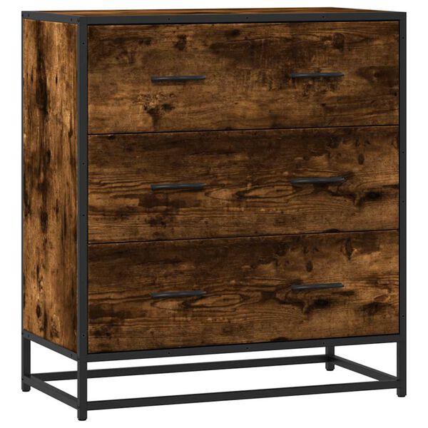 vidaXL Sideboard Räuchereiche 68x35x76 cm Holzwerkstoff und Metall