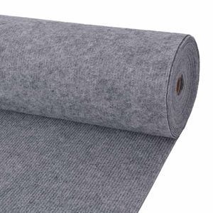 vidaXL Teppich Grau 1,2 x 10 m Polyester