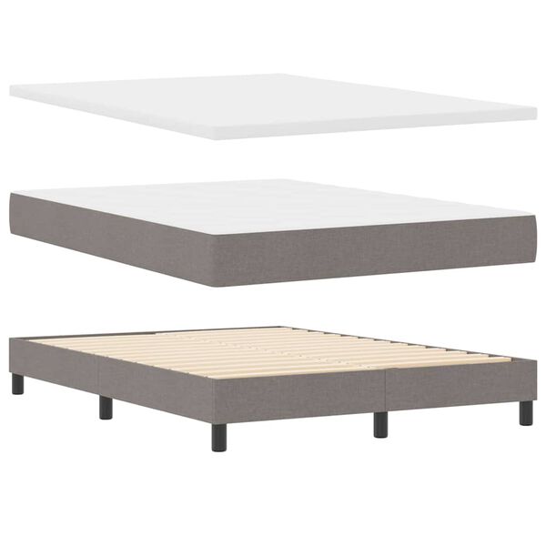 vidaXL Boxspringbett mit Matratze Taupe 200 x 160 cm Polyester