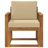 vidaXL Outdoor-Sofa Massives Akazienholz und Polyester Natur