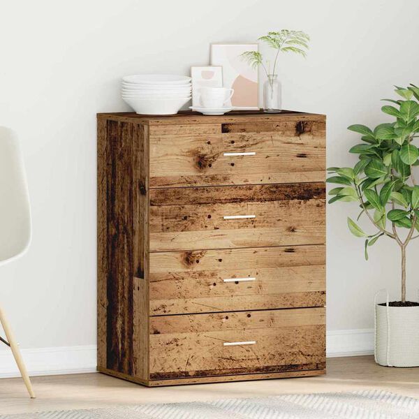 vidaXL Sideboard mit Schubladen Altholz 60 x 39 x 80 cm Holzwerkstoff