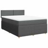 vidaXL Boxspringbett mit Matratze Dunkelgrau 140x200 cm Stoff