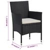 vidaXL Garten-Essst&uuml;hle 2 Stk. Poly Rattan Schwarz