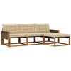 vidaXL Outdoor-Sofagarnitur 4 stk. 4-Sitzer Natur und Beige