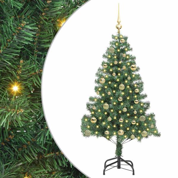 vidaXL Weihnachtsbaum mit 150 LEDs mit St&auml;nder Gr&uuml;n 150 cm PVC