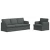 vidaXL Sofa Set 2 pcs Dunkelgrau 201 x 80 x 85 cm Stoff