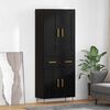 vidaXL Highboard Schwarz Eichen-Optik 69,5 x 34 x 180 cm Holzwerkstoff